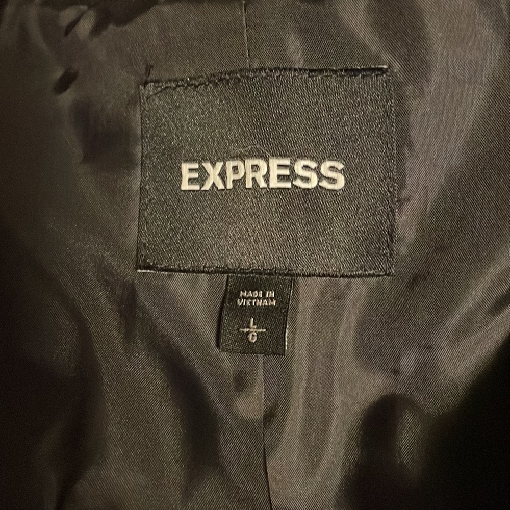 Black Express Winter Coat, Patch Pockets, One Sna… - image 4